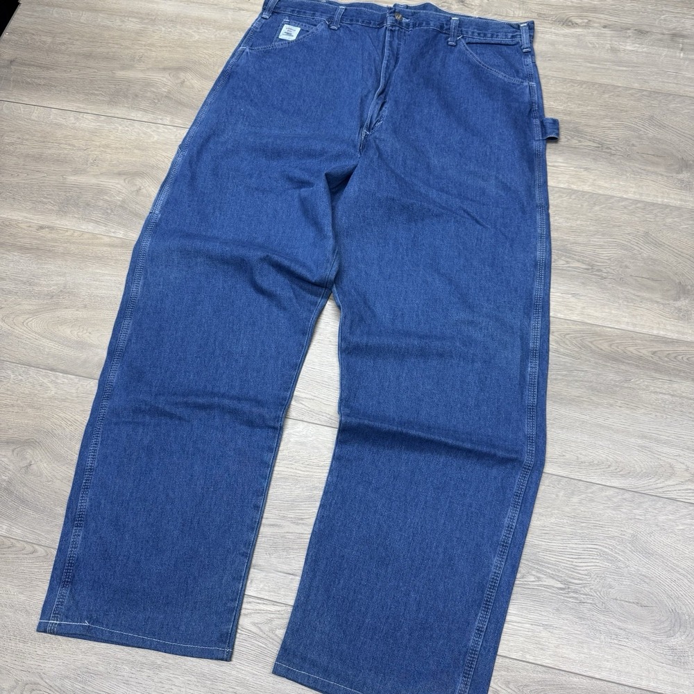 VTG Pointer Brand LC King Denim Blue Jeans Men's Sz 42 USA Made STAINS Farmer